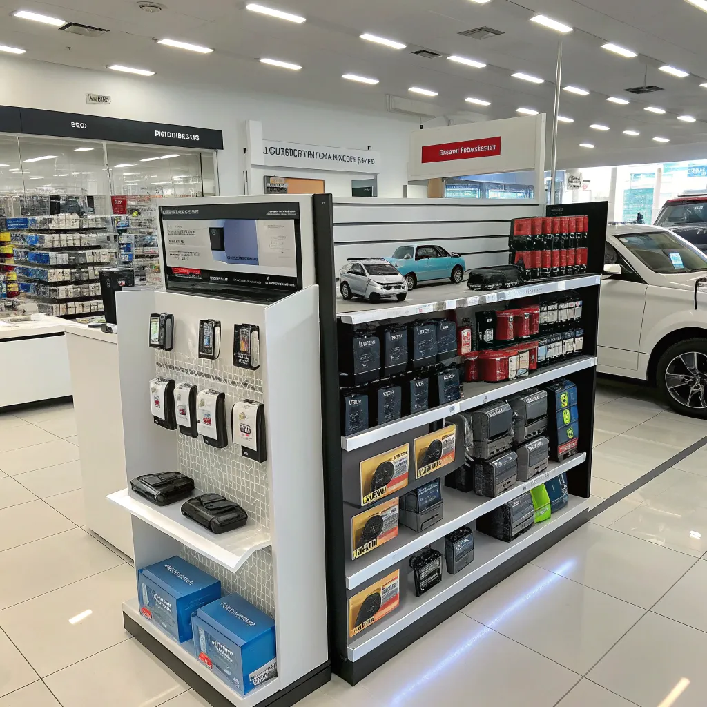 Car accessories display in the store